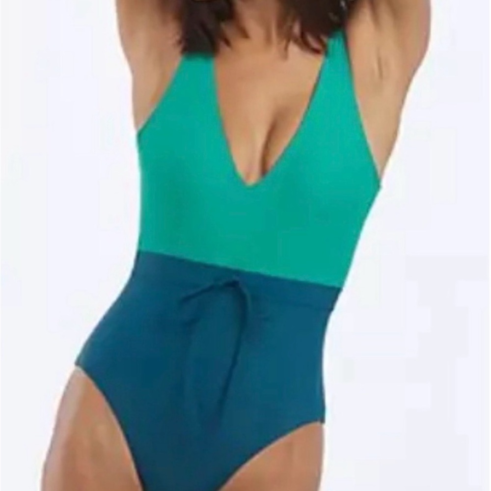 summersalt Teal and Deep Teal One-Piece Swimsuit